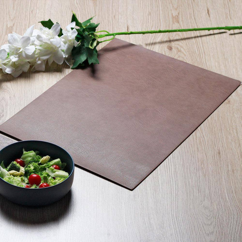 ASA Selection Germany Rectangular Faux Leather Placemats, Set of 2 - Nougat - Modern Quests
