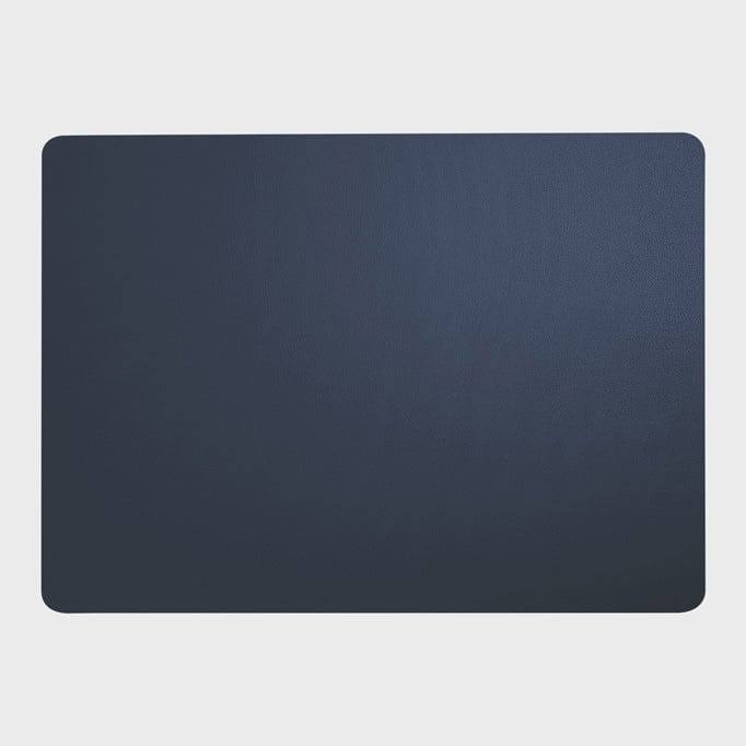 ASA Selection Germany Rectangular Fine Faux Leather Placemats, Set of 2 - Navy - Modern Quests