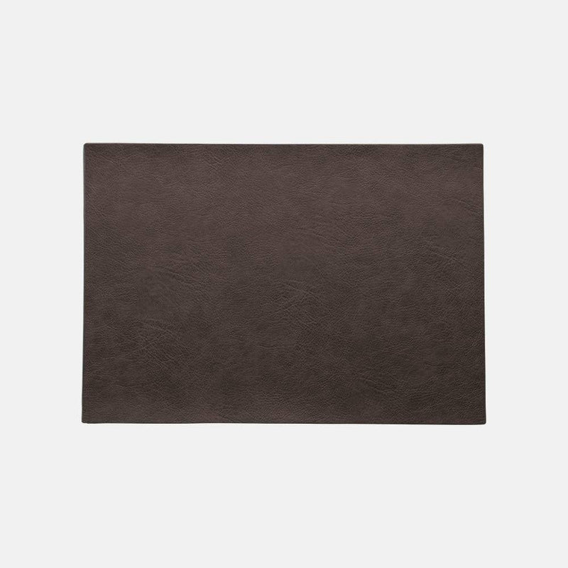 ASA Selection Germany Rectangular Optic Grain Faux Leather Placemats, Set of 2 - Black Coffee - Modern Quests