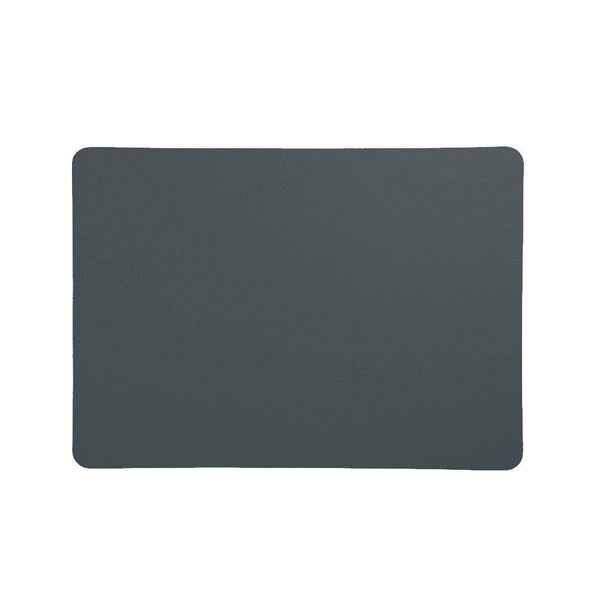 ASA Selection Germany Rectangular Optic Rough Faux Leather Placemats, Set of 2 - Graphite - Modern Quests