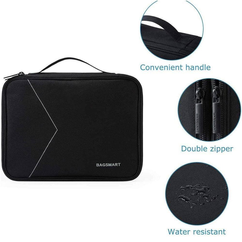 Bagsmart Double Layer Electronics Organiser - Black