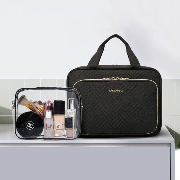 Bagsmart Dual Zip Travel Makeup Organiser - Black