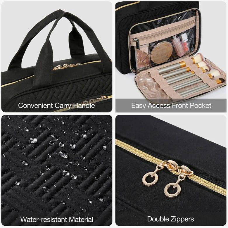 Bagsmart Dual Zip Travel Makeup Organiser - Black