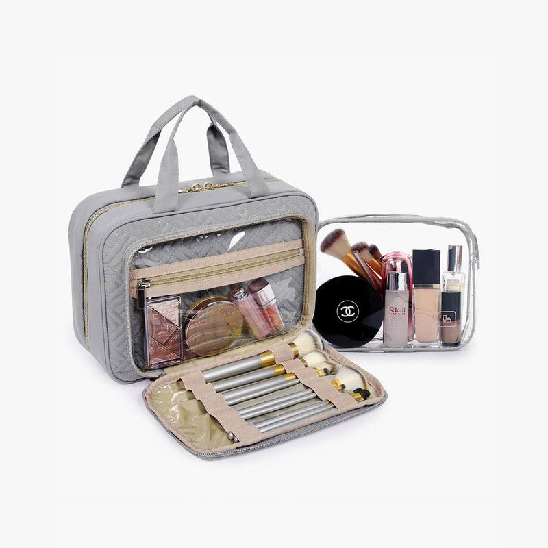 Bagsmart Dual Zip Travel Makeup Organiser - Grey