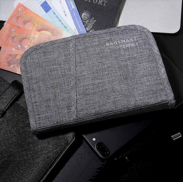 Bagsmart Travel Passport Holder RFID - Heather Grey - Modern Quests