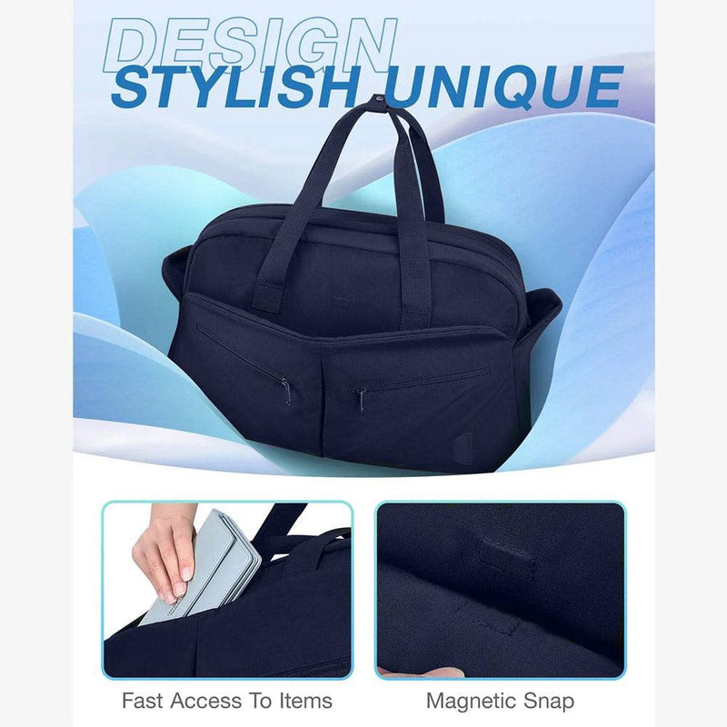 Bagsmart Two-Zone Travel Duffel with Toiletry Bag - Dark Blue