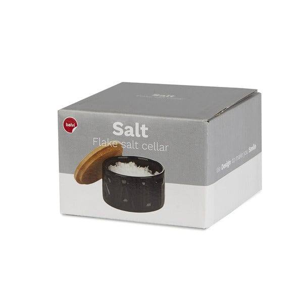 Balvi Flake Ceramic Salt Cellar - Black - Modern Quests