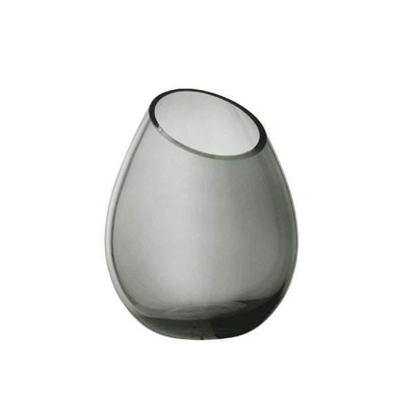 Blomus Germany Drop Handblown Glass Vase Medium - Smoke - Modern Quests