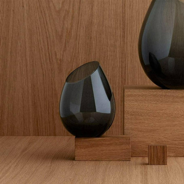 Blomus Germany Drop Handblown Glass Vase Small - Smoke - Modern Quests