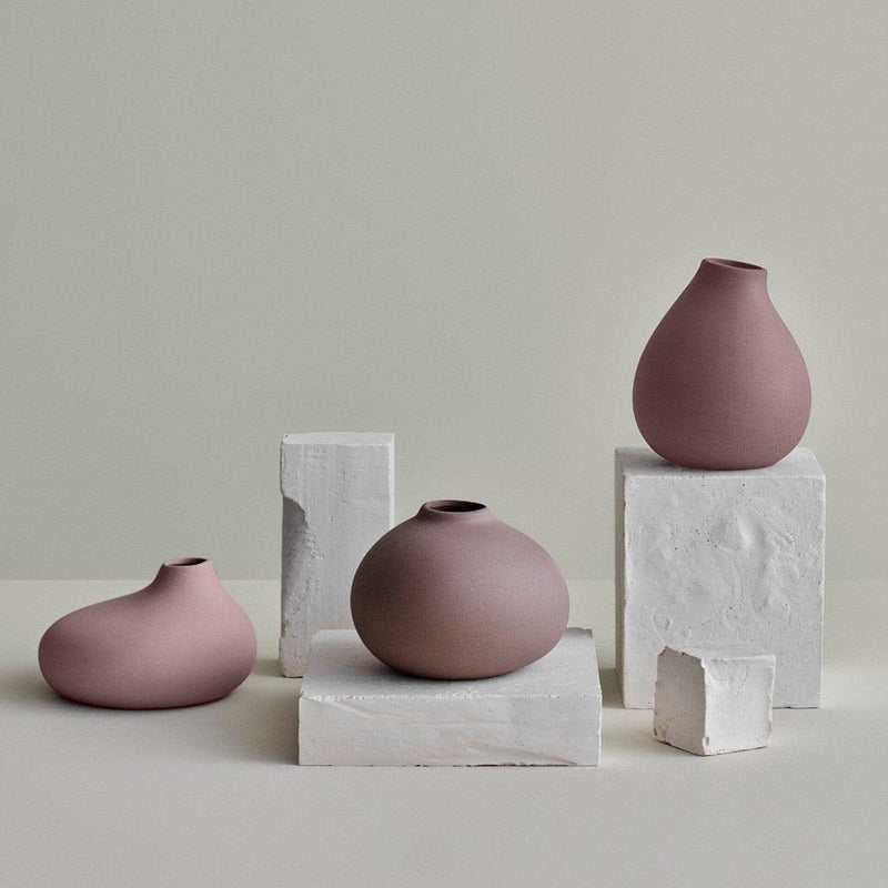 Blomus Nona Vases, Modern - 3 Bark Set Porcelain Quests Mini of –