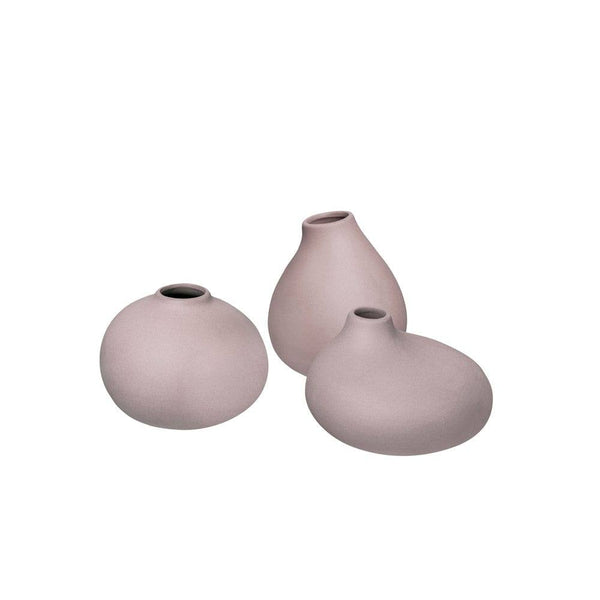Blomus Germany Nona Porcelain Mini Vases, Set of 3 - Bark - Modern Quests