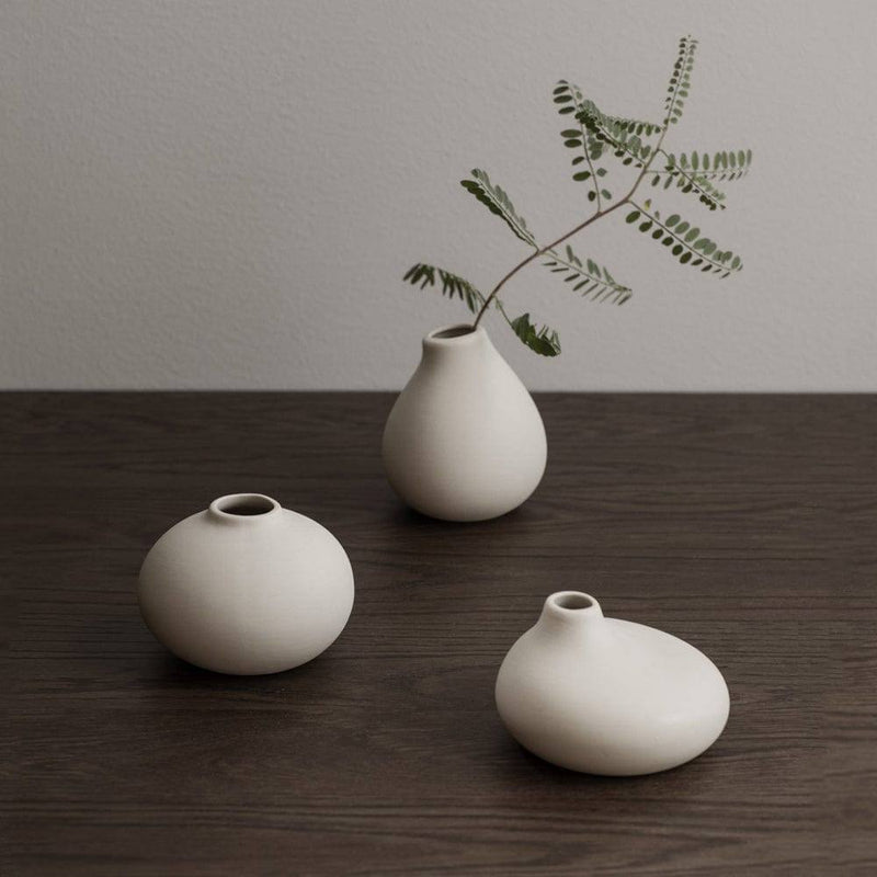 Blomus Germany Nona Porcelain Mini Vases, Set of 3 - White - Modern Quests