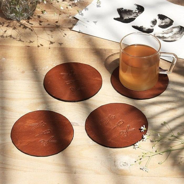 Brandless Leather Coasters, Set of 4 - Modern Quests