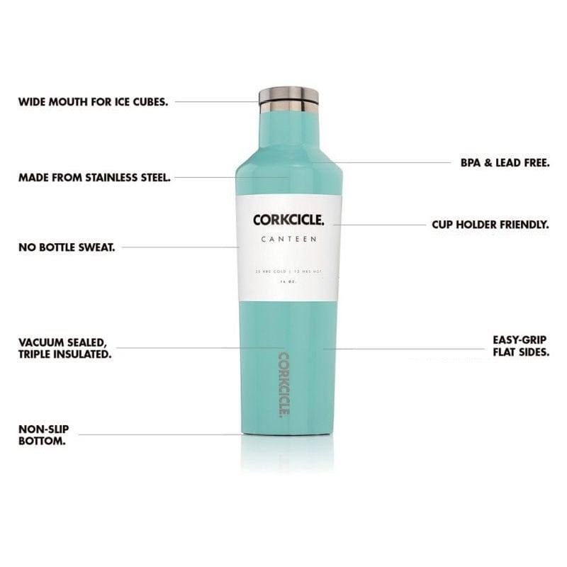Corkcicle USA Insulated Canteen 475ml - Gloss Turquoise - Modern Quests