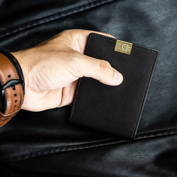 DUN Netherlands Slim Leather Wallet - Black Gold - Modern Quests
