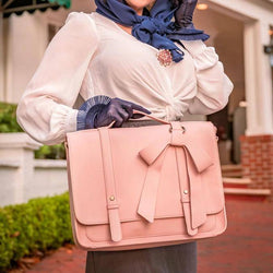 Ecosusi Vintage Bow Briefcase - Pink - Modern Quests