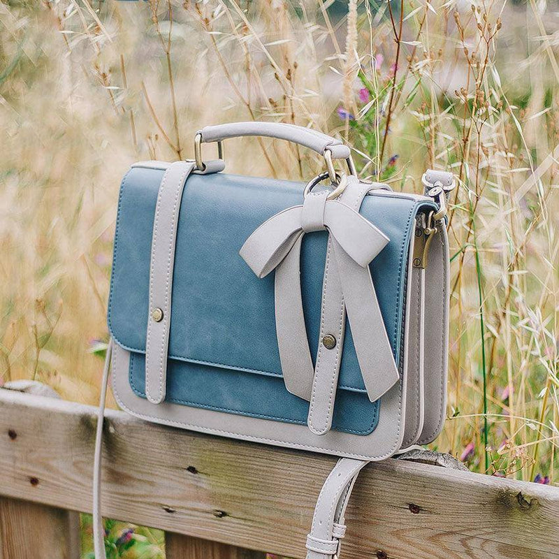 Ecosusi Vintage Bow Briefcase Small - Blue - Modern Quests