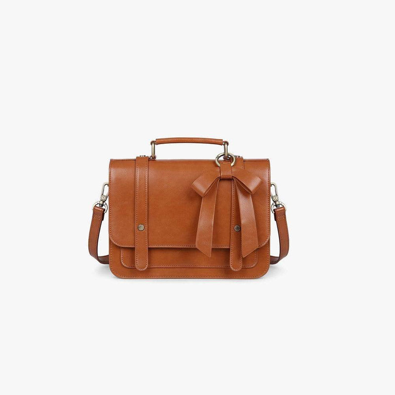 Ecosusi Vintage Bow Briefcase Small - Brown - Modern Quests
