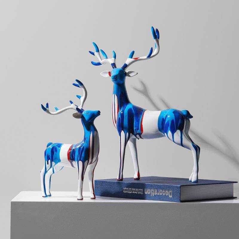 Enhabit Antler Decorative Sculptures, Set of 2 - Splash Blue - Modern Quests