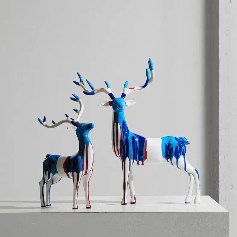 Enhabit Antler Decorative Sculptures, Set of 2 - Splash Blue - Modern Quests