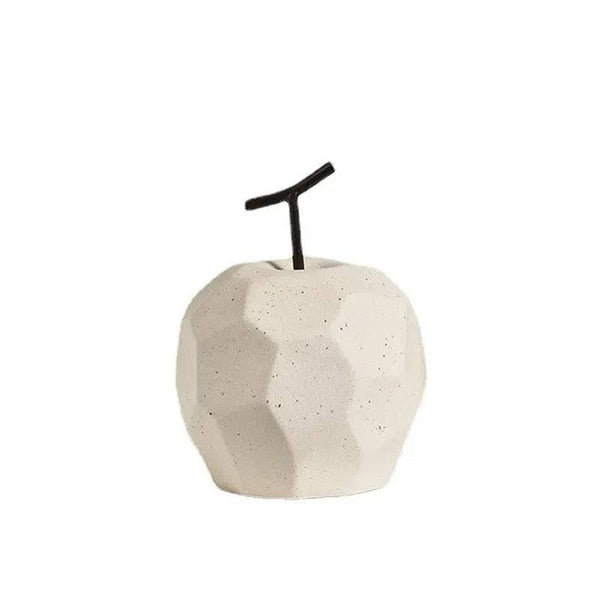Enhabit Apple Faceted Sculpture - Beige - Modern Quests