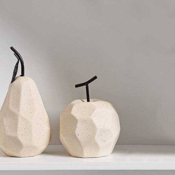 Enhabit Apple Faceted Sculpture - Beige - Modern Quests