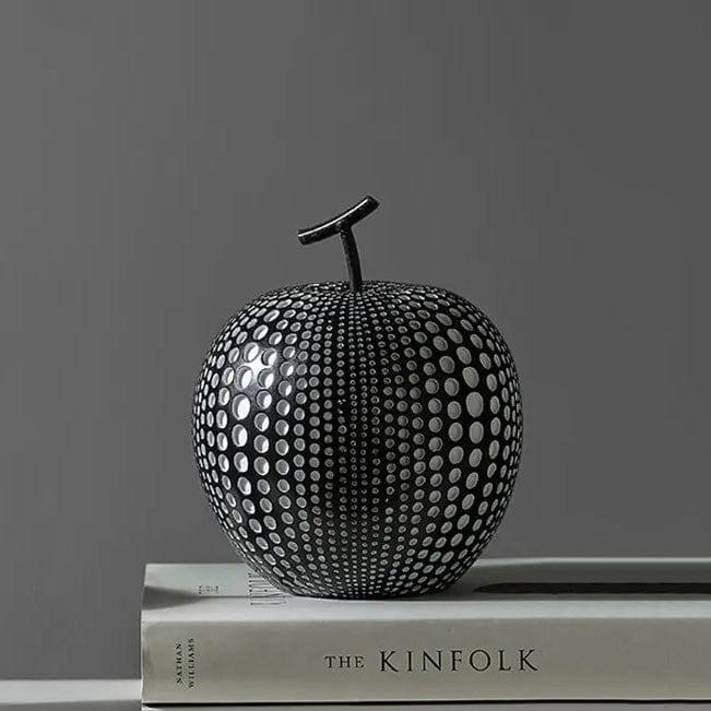 Enhabit Apple Resin Sculpture - Polka Black - Modern Quests