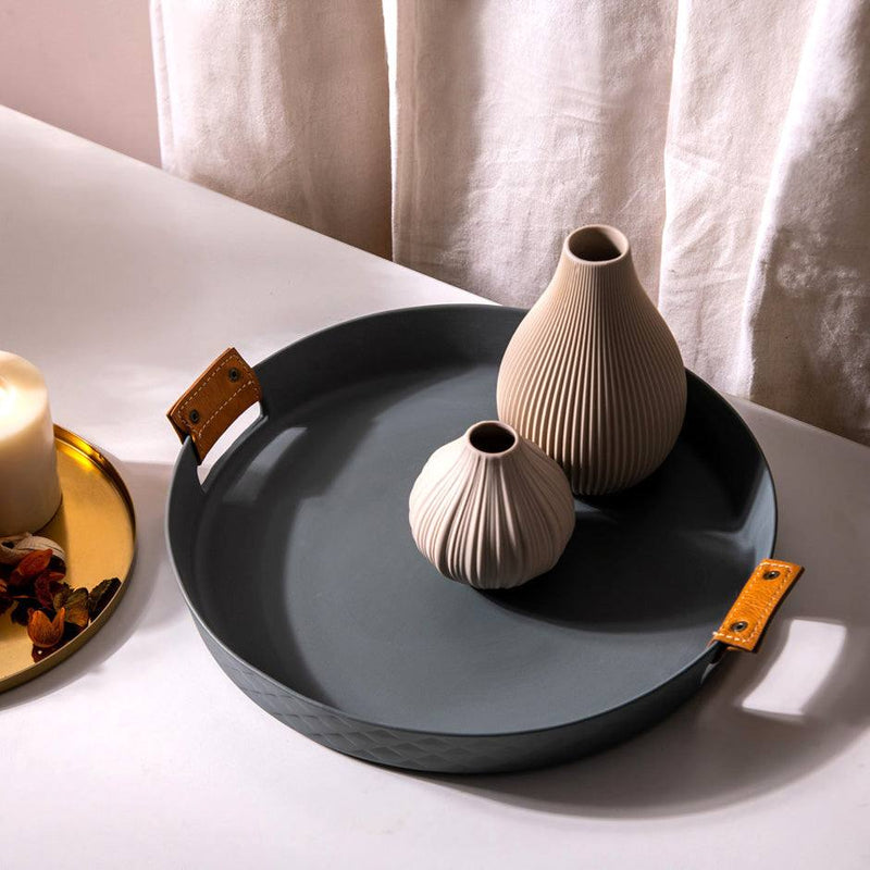 Enhabit Bern Ceramic Serving Tray - Grey