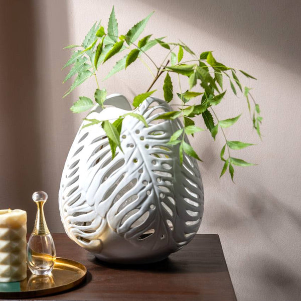Enhabit Birch Ceramic Vase Medium - White