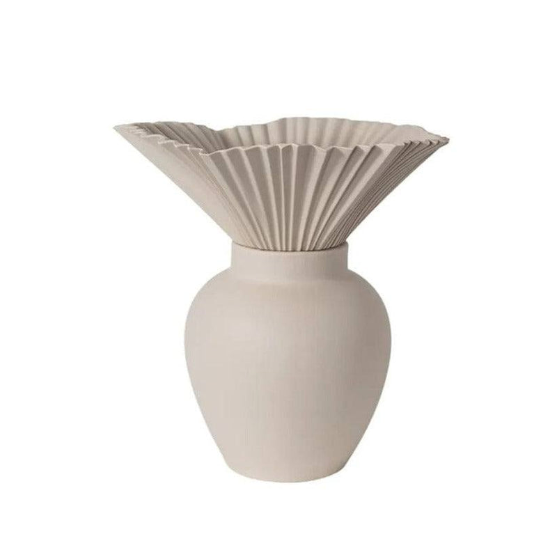 Enhabit Bouquet Porcelain Vase Large - Beige - Modern Quests