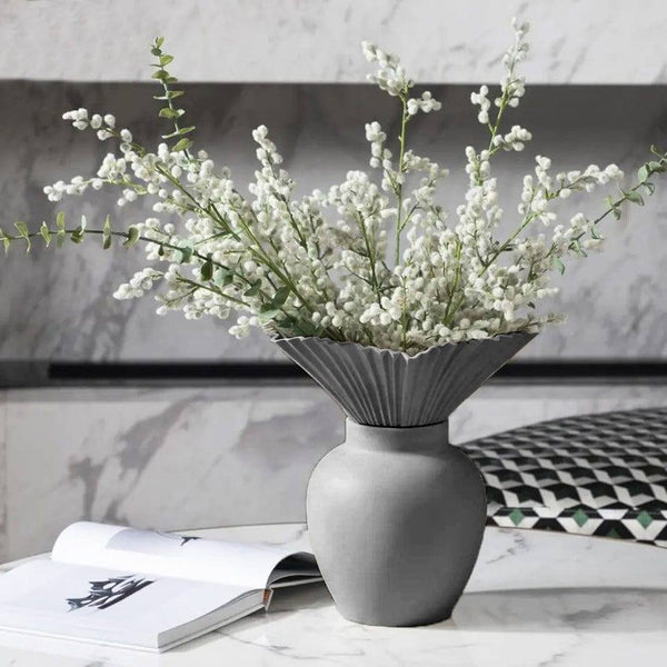 Enhabit Bouquet Porcelain Vase Large - Grey