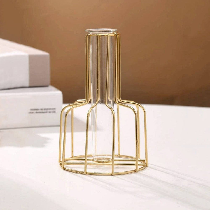 Enhabit Bud Metal Test Tube Vase Medium - Gold - Modern Quests