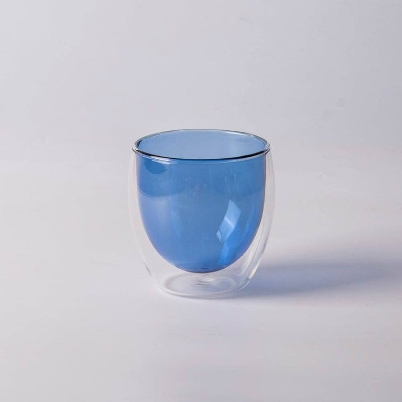Enhabit Cafe Double Wall Glass Small Blue Modern Quests