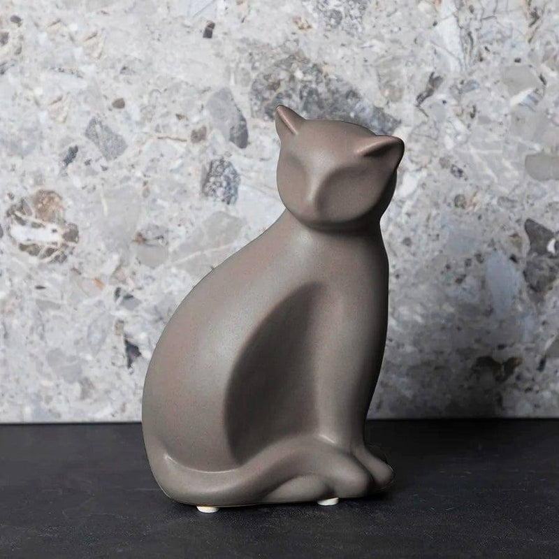 Enhabit Cat Ceramic Sculpture - Grey - Modern Quests