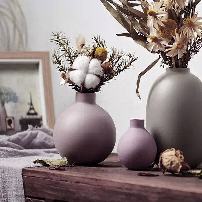 Enhabit Ceramic Bulb Vase Small - Light Purple