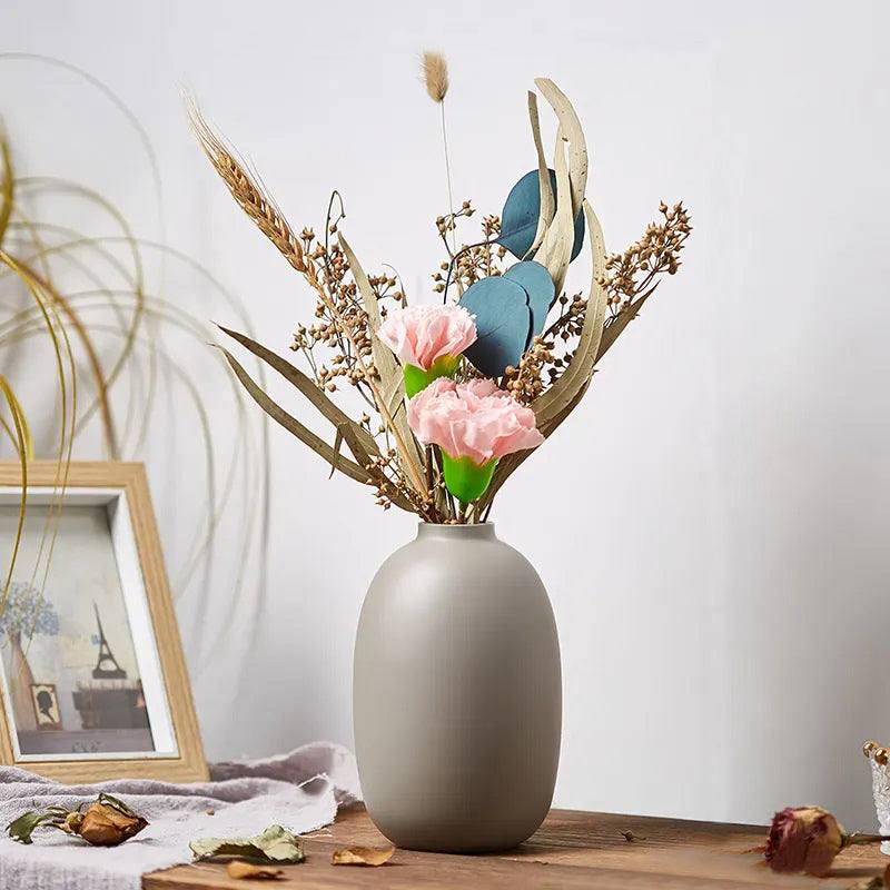Enhabit Ceramic Oval Vase Small - Taupe