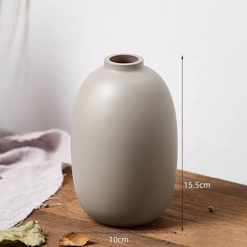 Enhabit Ceramic Oval Vase Small - Taupe - Modern Quests