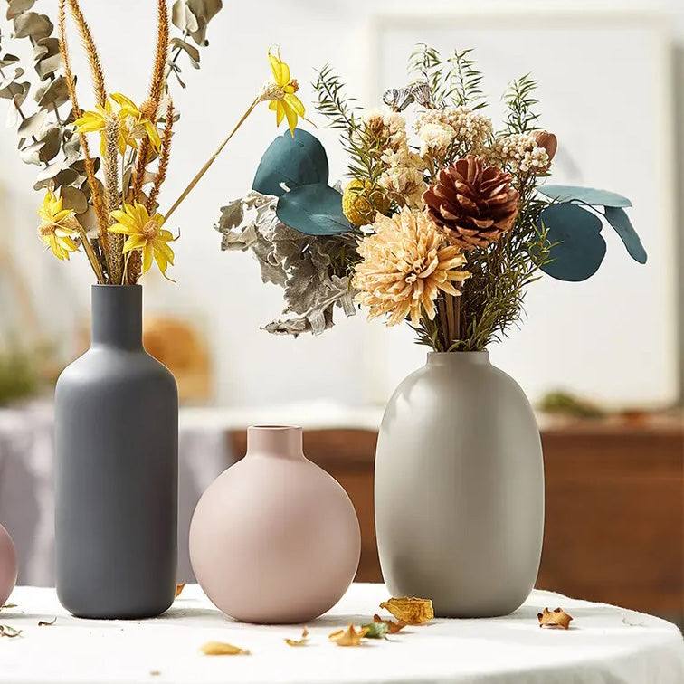 Enhabit Ceramic Oval Vase Small - Taupe