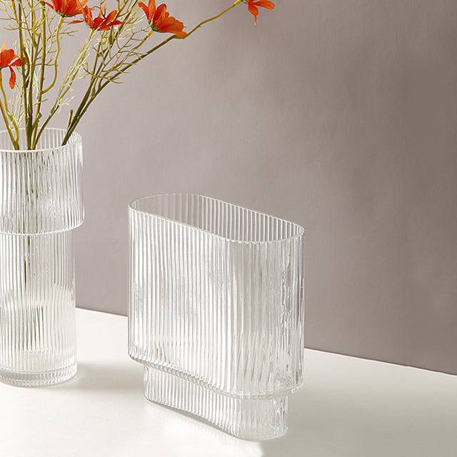 Enhabit Clear Lines Rectangular Glass Vase - Modern Quests