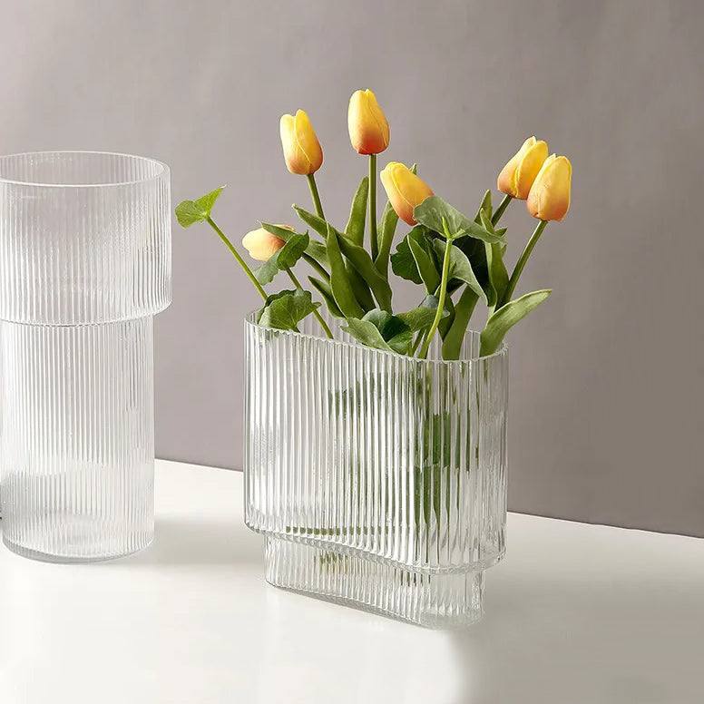 Enhabit Clear Lines Rectangular Glass Vase - Modern Quests