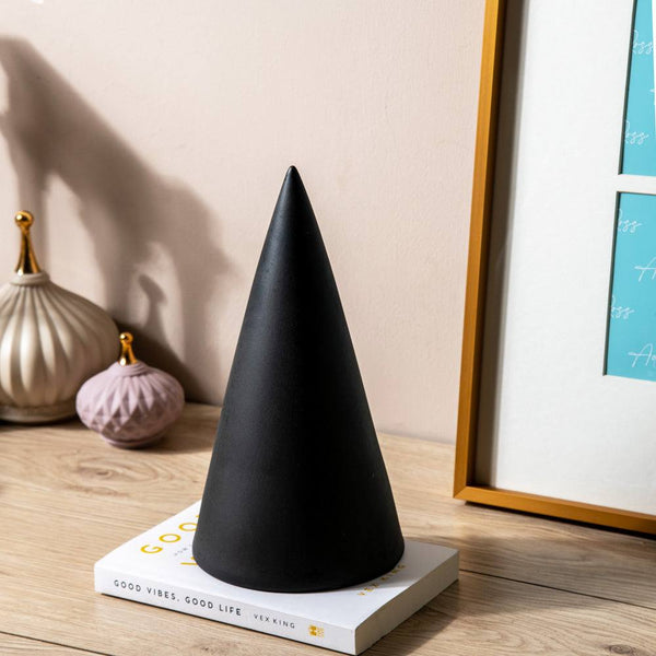 Enhabit Cone Decorative Sculpture - Black