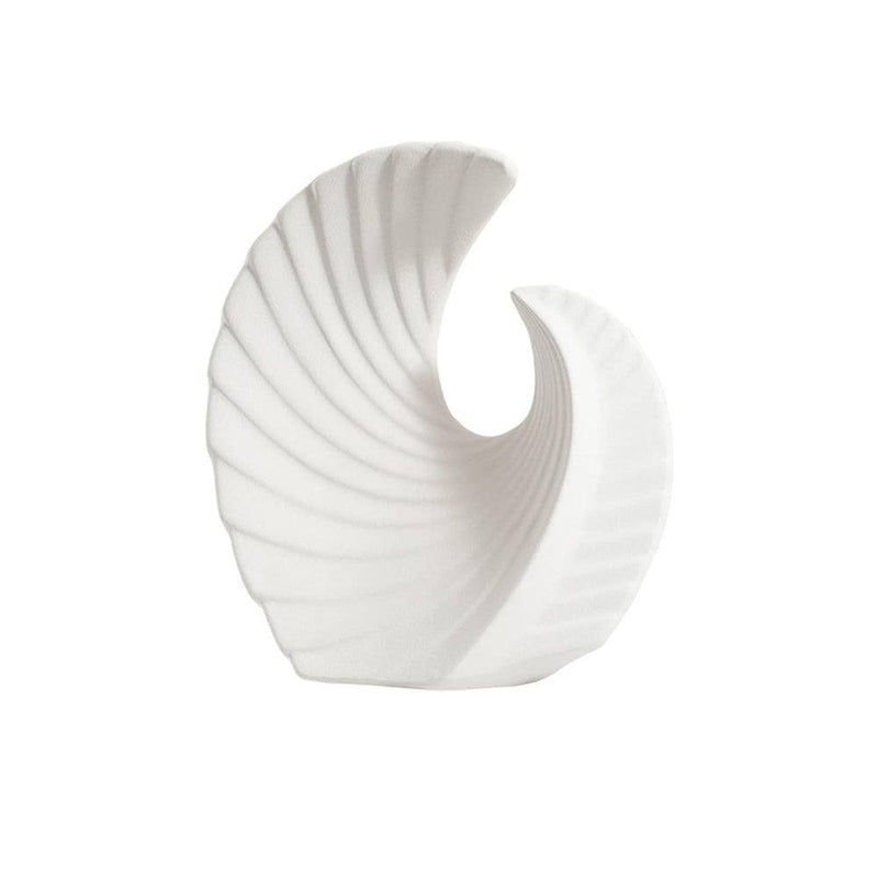 Enhabit Curve Shell Decorative Sculpture - White