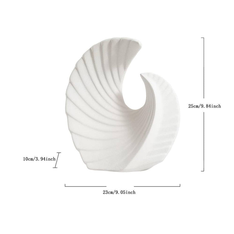 Enhabit Curve Shell Decorative Sculpture - White