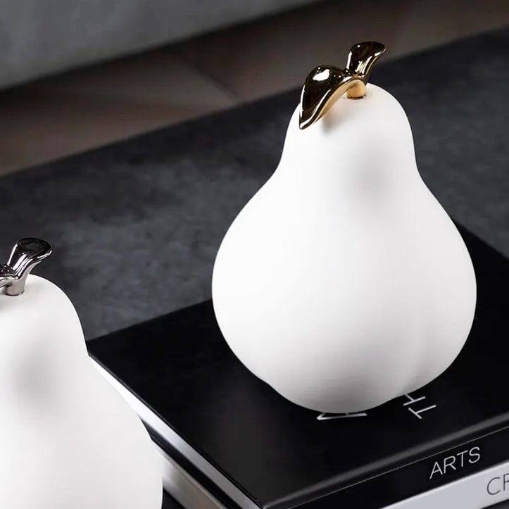 Enhabit Decorative Pear Accent - White Gold - Modern Quests