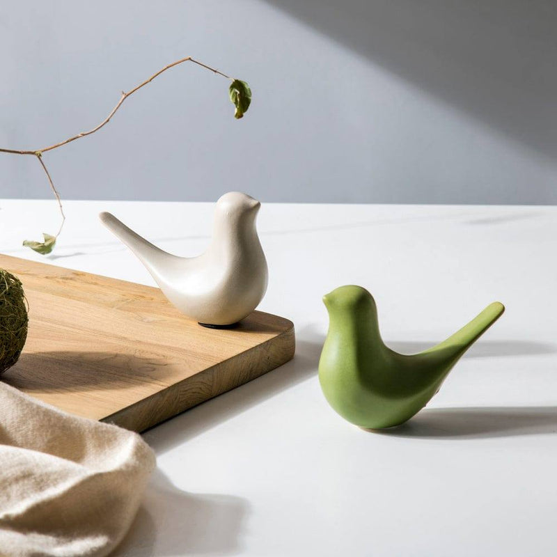 Enhabit Dove Ceramic Sculpture Small - Green - Modern Quests
