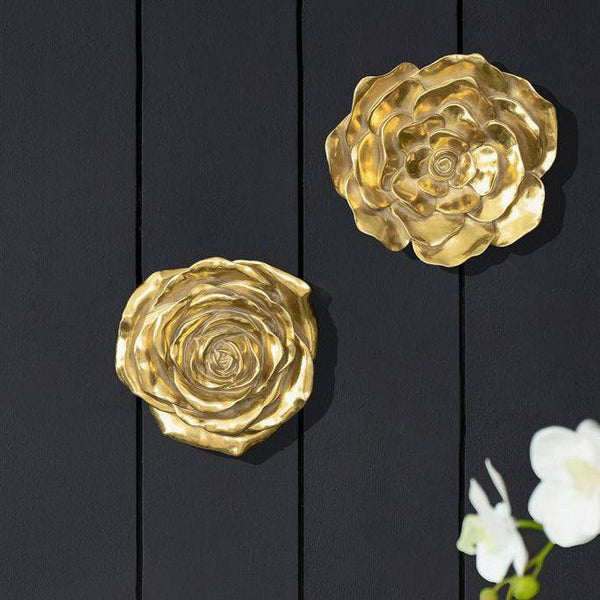 Enhabit Flower Wall Accents Small, Set of 2 - Gold