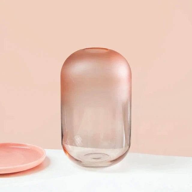 Enhabit Frosted Glass Vase - Pink