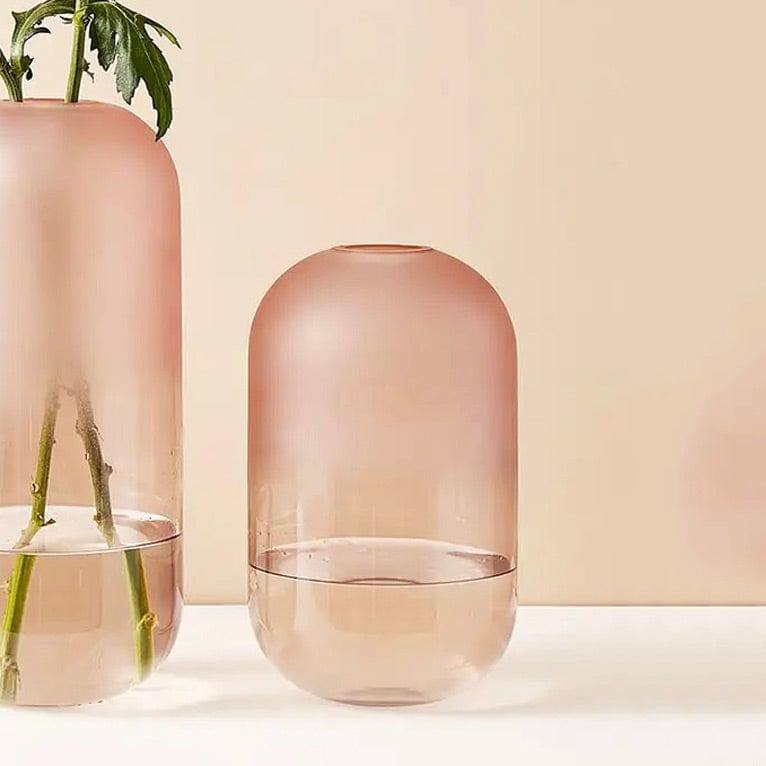 Enhabit Frosted Glass Vase - Pink - Modern Quests