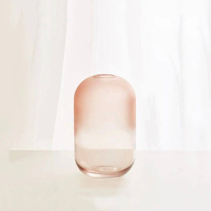 Enhabit Frosted Glass Vase - Pink - Modern Quests