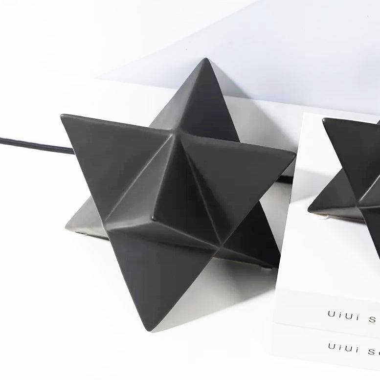 Enhabit Geometric Star Decorative Sculpture Medium - Black